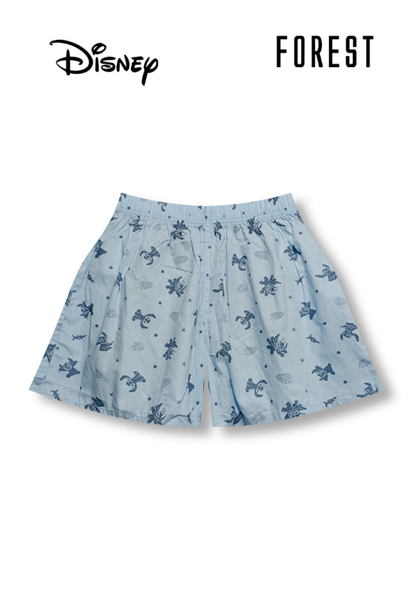(1 Pc) Forest X Disney Stitch Ladies Woven Cotton Boxer Underwear Selected Colours - WLD0097X