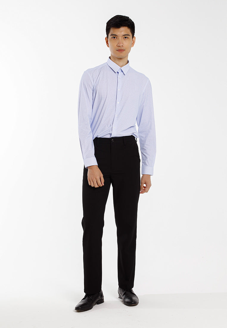 Alain Delon Baju Kemeja Berkolar | Alain Delon Rayon Mixed No Pocket Slim Fit Stripes Collar - 15123029