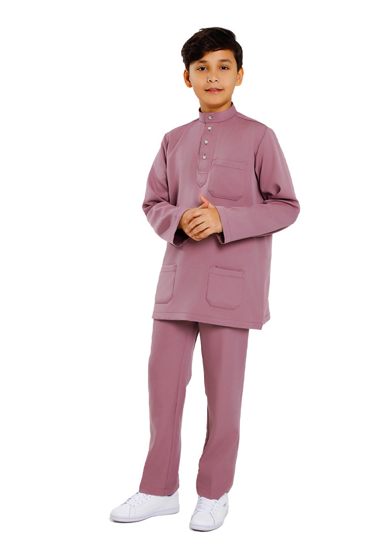 Forest x Hatta Dolmat Baju Melayu Budak Cekak Musang Regular Fit - FK23766BM -76SmokePurple