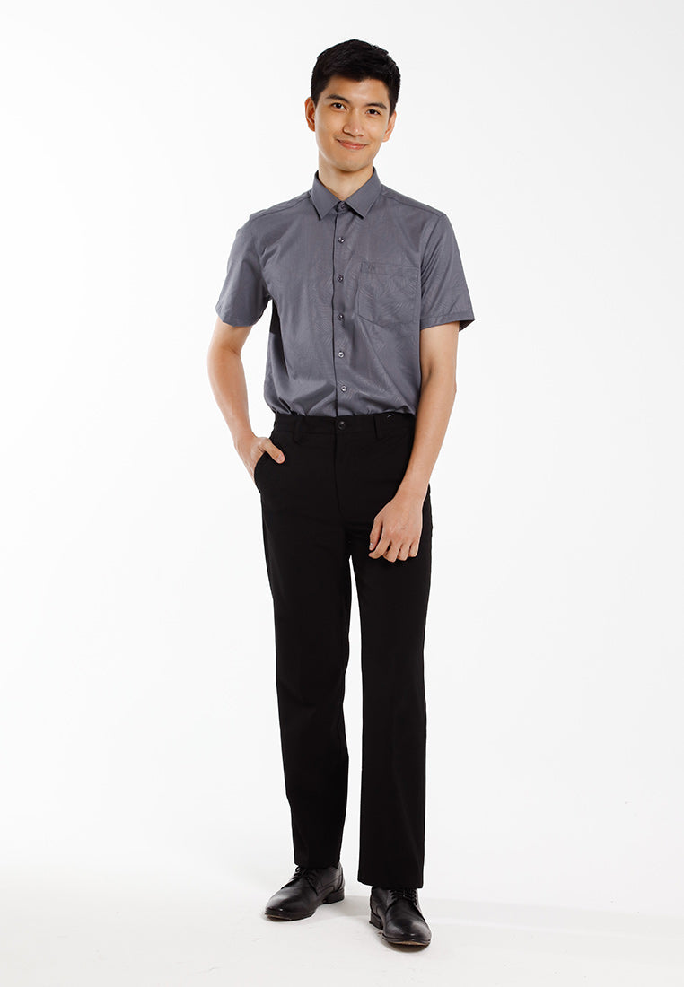 Alain Delon Baju Kolar Lelaki | Alain Delon Cotton Spandex Modern Fit Short Sleeve Collar - 14525018