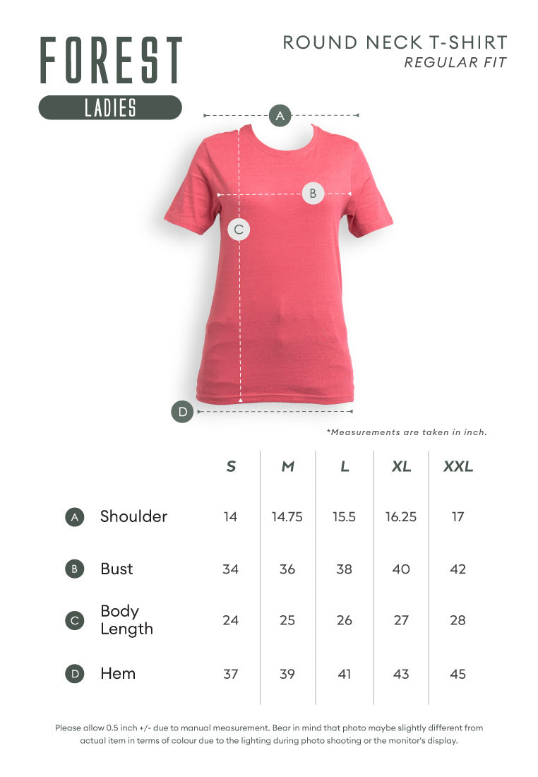 Forest Baju T Shirt Perempuan | Forest Cotton Interlock Short Sleeve Round Neck Plain T Shirt - 822422