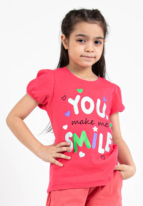 Forest Kids Girl 100% Cotton Short Sleeve T-Shirt Girls Graphic Round Neck T-Shirt | Baju Budak Perempuan - FK820065