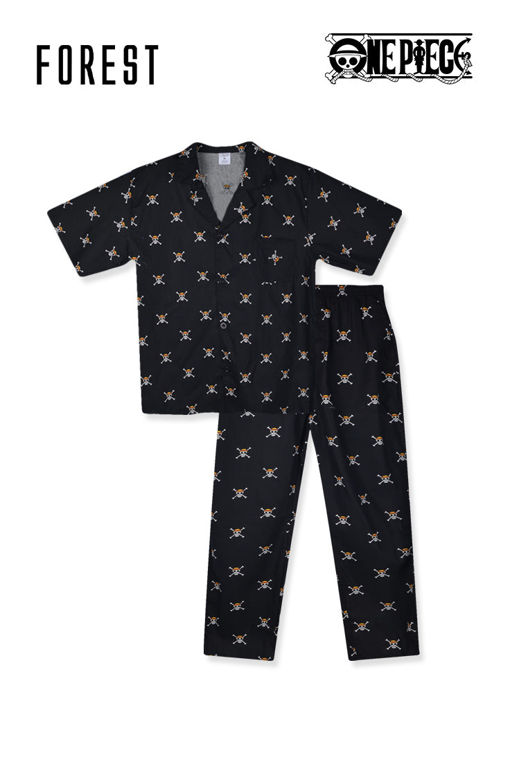 Forest Baju Tidur | (1 Pc) Forest X One Piece Unisex Woven Cotton Short Sleeve Long Pants Pyjamas Selected Colours - NPU0020SL