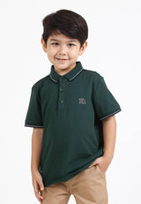 Forest Kids Soft-Touch Silky Cotton Slim Fit Mercerized Look Knitted Polo Tee | Baju T Shirt Budak Lelaki - FK20103