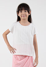 Forest Kids Girl Round Neck Short Sleeve Knit Top | Baju Budak Perempuan - FK820075