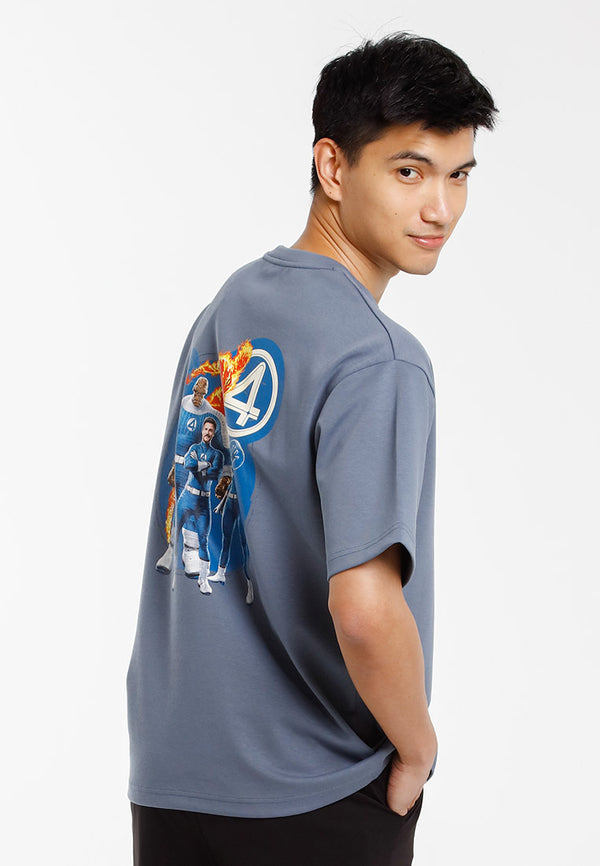 Forest Baju T Shirt Lelaki | Forest x Marvel Fantastic 4 Air-Cotton Oversized Heavy Weight Mens Tee - FA20024