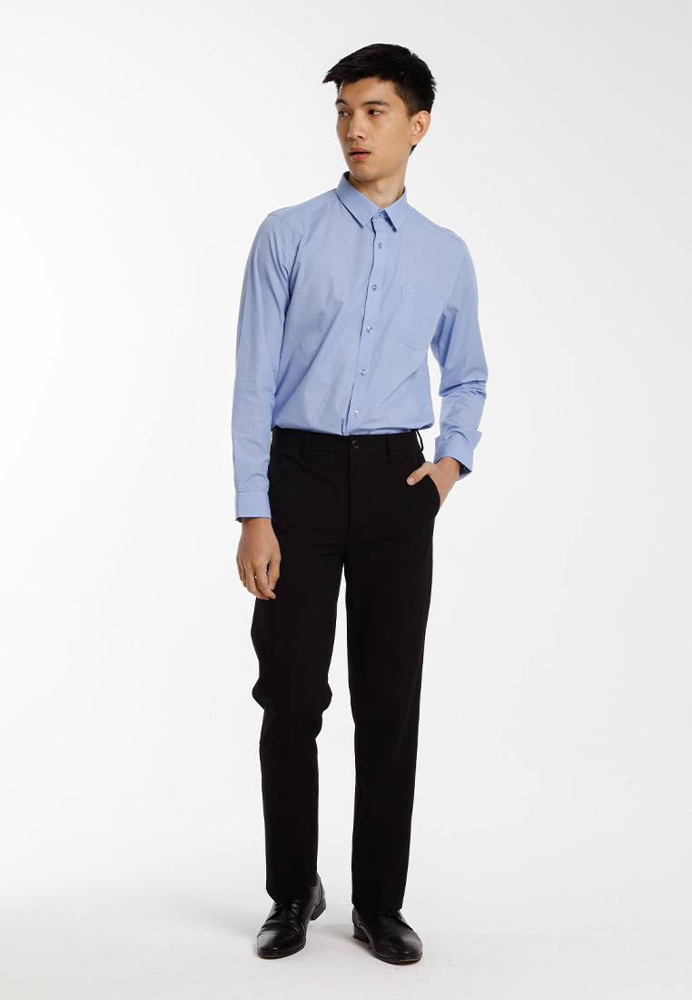 Alain Delon Baju Kemeja Lelaki | Alain Delon Long Sleeve Slim Fit Business Wear - 15018001C