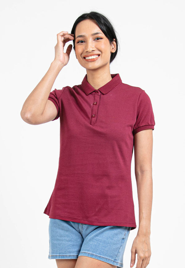 Forest Ladies Premium Weight Cotton 220gsm Interlock Knitted Polo Tee | Baju Tee Shirt Perempuan- 822238