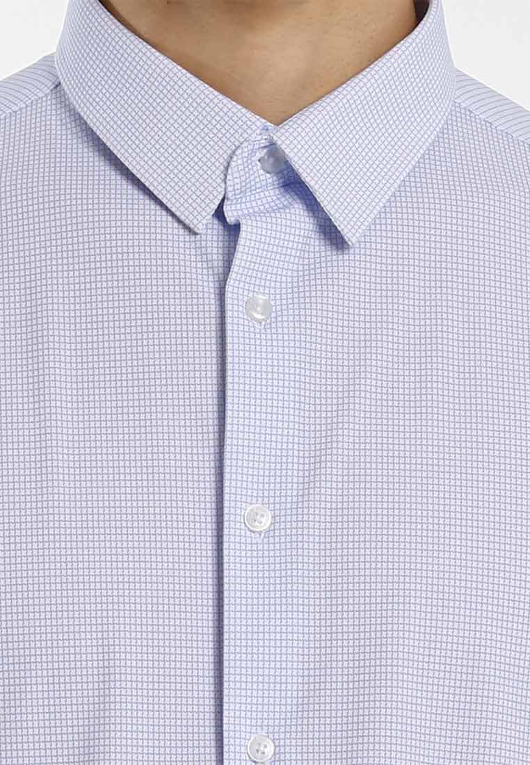 Alain Delon Baju Kemeja Berkolar | Alain Delon Rayon Mixed No Pocket Slim Fit Stripes Collar - 15123029