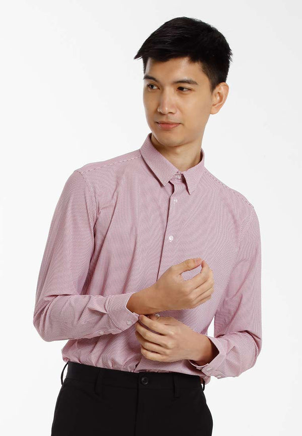 Alain Delon Baju Kemeja Berkolar | Alain Delon Rayon Mixed No Pocket Slim Fit Stripes Collar - 15123030