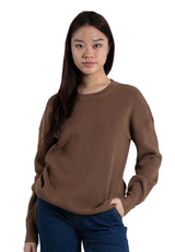 Forest Ladies Casual Oversized Round Neck Sweater Knit Top | Baju Lengan Panjang Perempuan - 822394