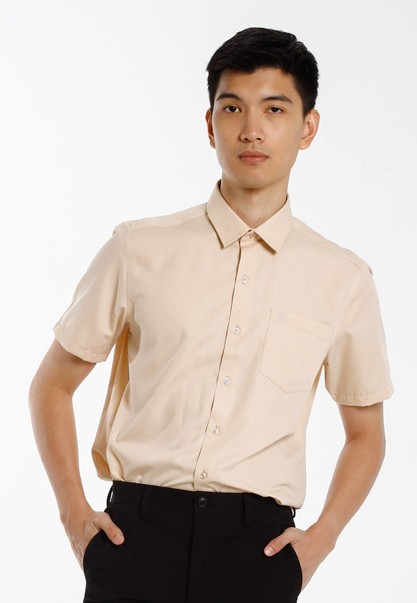 Alain Delon Baju Kolar Lelaki | Alain Delon Cotton Spandex Modern Fit Short Sleeve Collar - 14525014