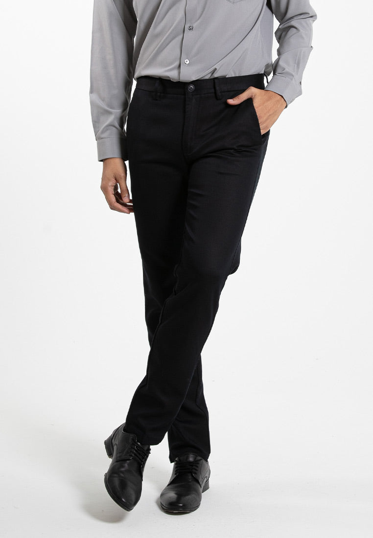 Byford Slim Fit Flat Front Cotton Pants - 3223003A