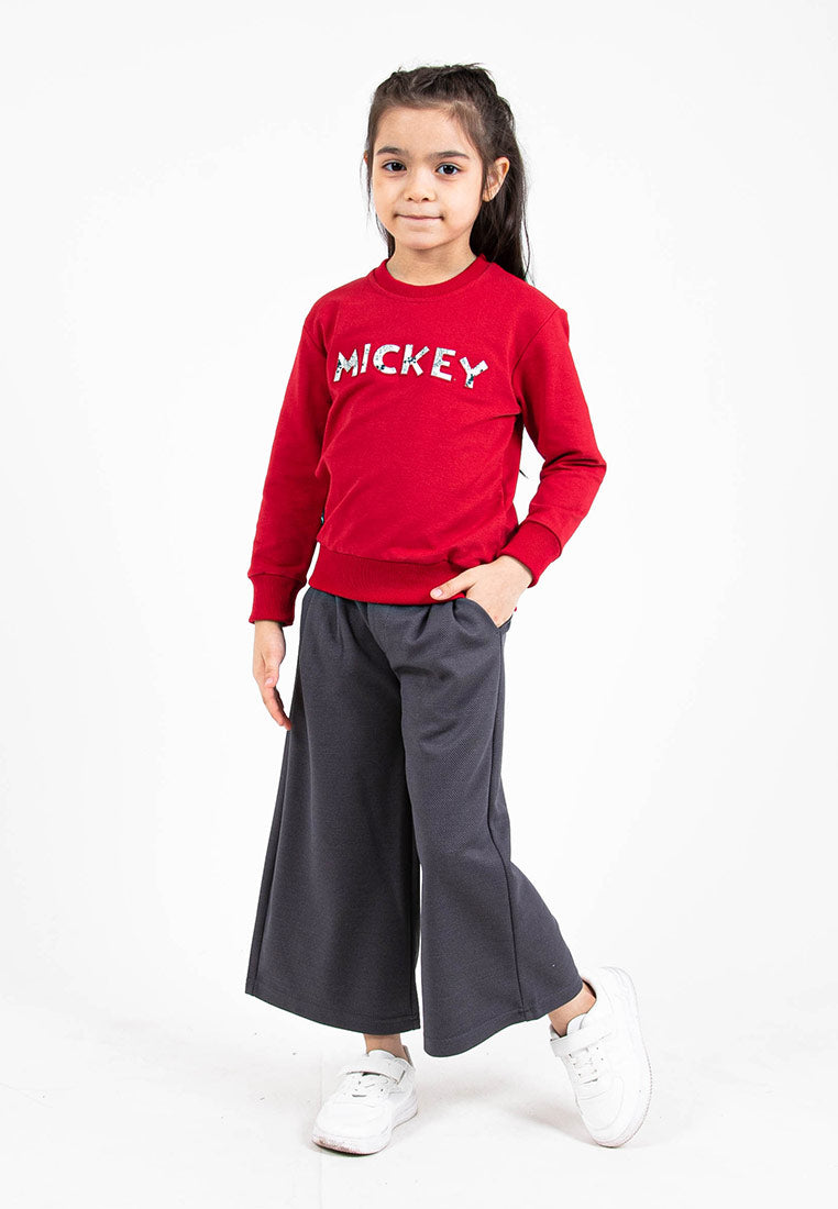 Forest Kids Girl Elastic Waist Cotton Twill Wide Leg Pants | Seluar Budak Perempuan Palazzo - FK810012