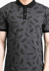 Forest Slim Fit Full Print Polo T Shirt Men Collar Tee | Baju T Shirt Lelaki - 23885