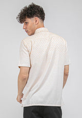 Alain Delon Short Sleeve Modern Fit Linen Look Floral Shirt - 14422064