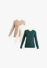 Forest Ladies Casual Basic Plain Long Sleeve Knit Sweater | Baju Perempuan Lengan Panjang - 822340