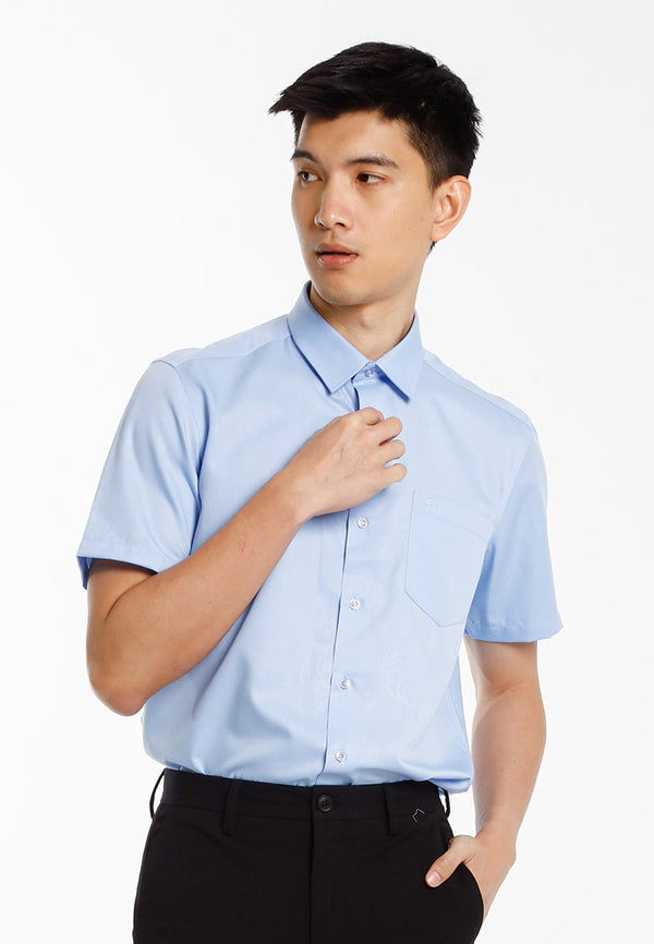 Alain Delon Baju Kolar Lelaki | Alain Delon Cotton Spandex Modern Fit Short Sleeve Collar - 14525017