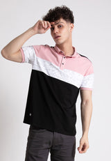 Forest  Stretchable Soft Cotton Colour Block Short Sleeve Cut & Sew Men Polo T Shirt | T Shirt Lelaki - 23817