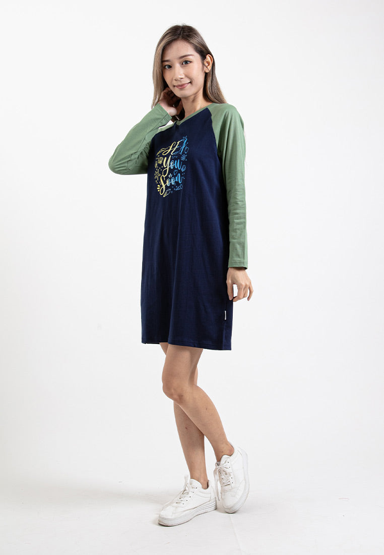 Forest Ladies S/Jersey Long Sleeve Loose Fit Printed Long T-shirt | Baju Perempuan Lengan Panjang - 822335