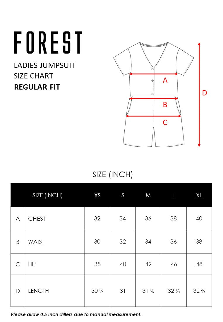 Forest Ladies Linen Jumpsuit Women Solid Romper - 865107