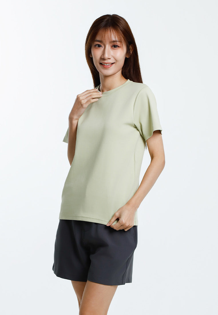 Forest Baju T Shirt Perempuan | Forest Cotton Interlock Short Sleeve Round Neck Plain T Shirt - 822422