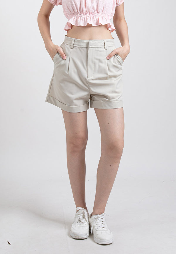 Forest Ladies Smart Casual Pleated Bermuda Shorts | Seluar Pendek Perempuan - 865103