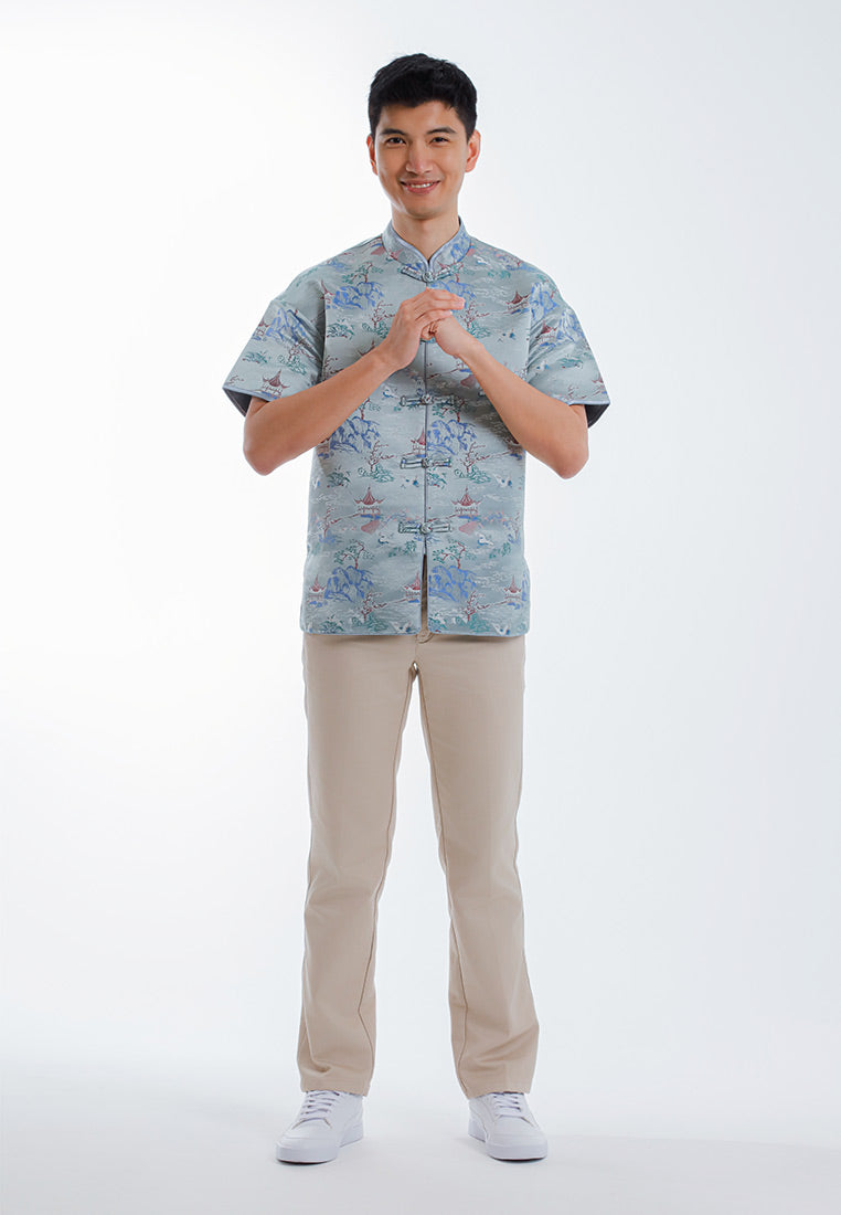 Byford CNY Tang Fu Lelaki | Byford Mens Tang Fu Jacquard Short Sleeve - 3426903Z