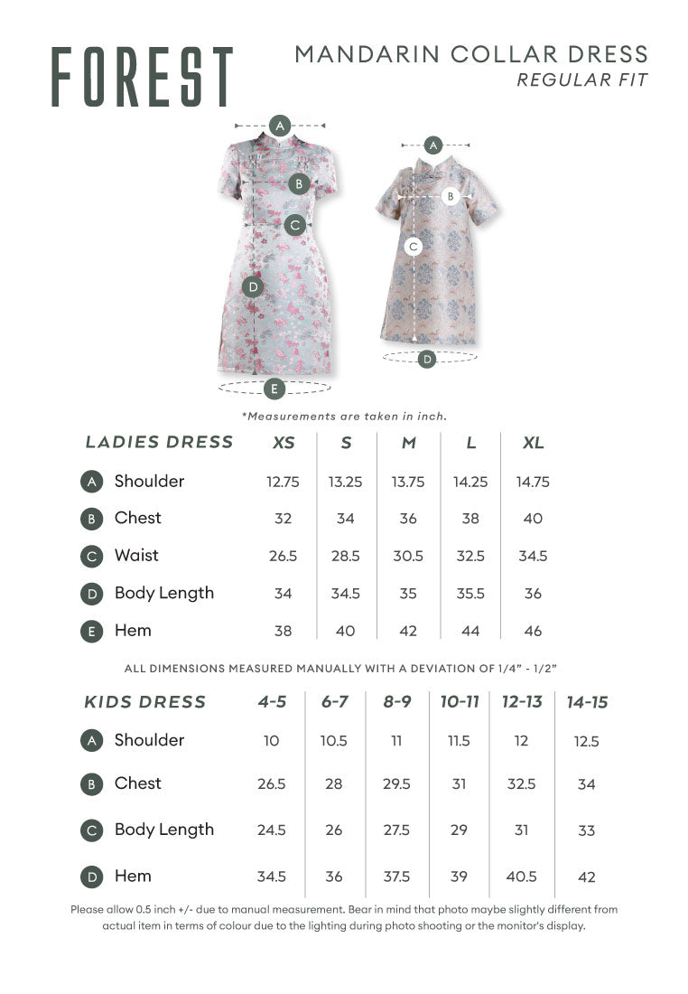 Forest Jacquard Tang Suit Cheongsam Dress | CNY 2025 Family Wear - FK885090