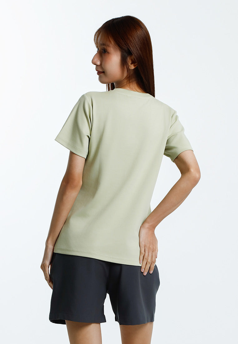 Forest Baju T Shirt Perempuan | Forest Cotton Interlock Short Sleeve Round Neck Plain T Shirt - 822422