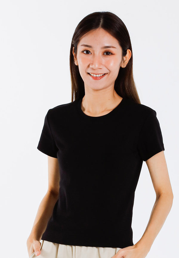 Forest Ladies Premium Cotton Stretchable Round Neck Tee | Baju T Shirt Perempuan - 822436