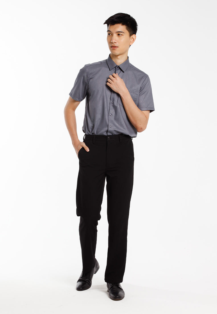 Alain Delon Baju Kolar Lelaki | Alain Delon Cotton Spandex Modern Fit Short Sleeve Collar - 14525018