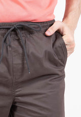 Forest 100% Cotton Twill Regular Fit Jogger Cuffed Elasticated Hems Long Pants - 610213