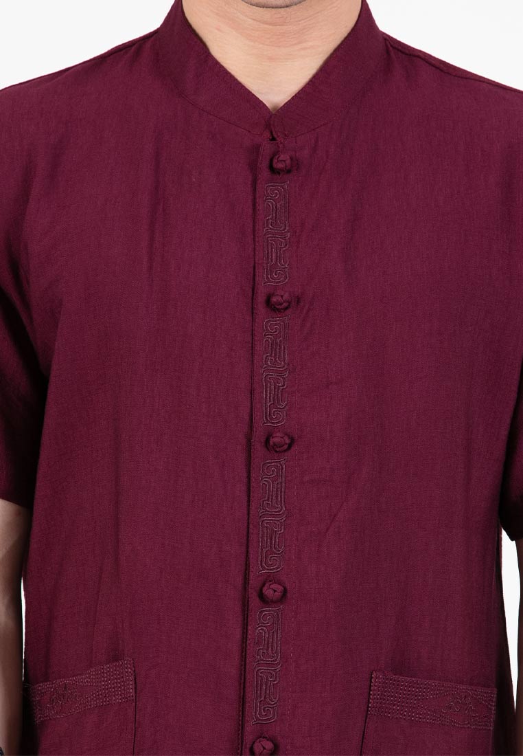 Alain Delon Chinese New Year Tang Suit Samfu Traditional Short Sleeve - 14023041
