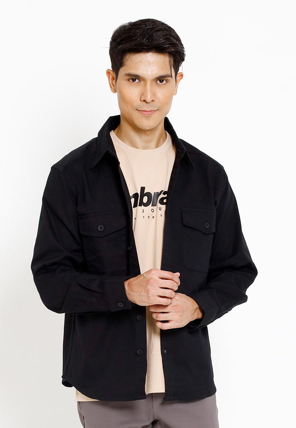 Forest 100% Cotton Twill Long Sleeve Outer Wear Shirts  Men Shirts | Baju Kemeja Lelaki - 30403