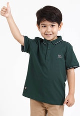 Forest Kids Soft-Touch Silky Cotton Slim Fit Mercerized Look Knitted Polo Tee | Baju T Shirt Budak Lelaki - FK20103