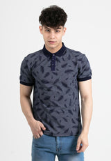 Forest Slim Fit Full Print Polo T Shirt Men Collar Tee | Baju T Shirt Lelaki - 23885