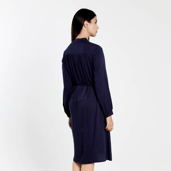 Forest Ladies Rayon Belted Shirt Dress Women Long Sleeve Tunic Dress | Baju Kemeja Lengan Panjang Perempuan - 885121