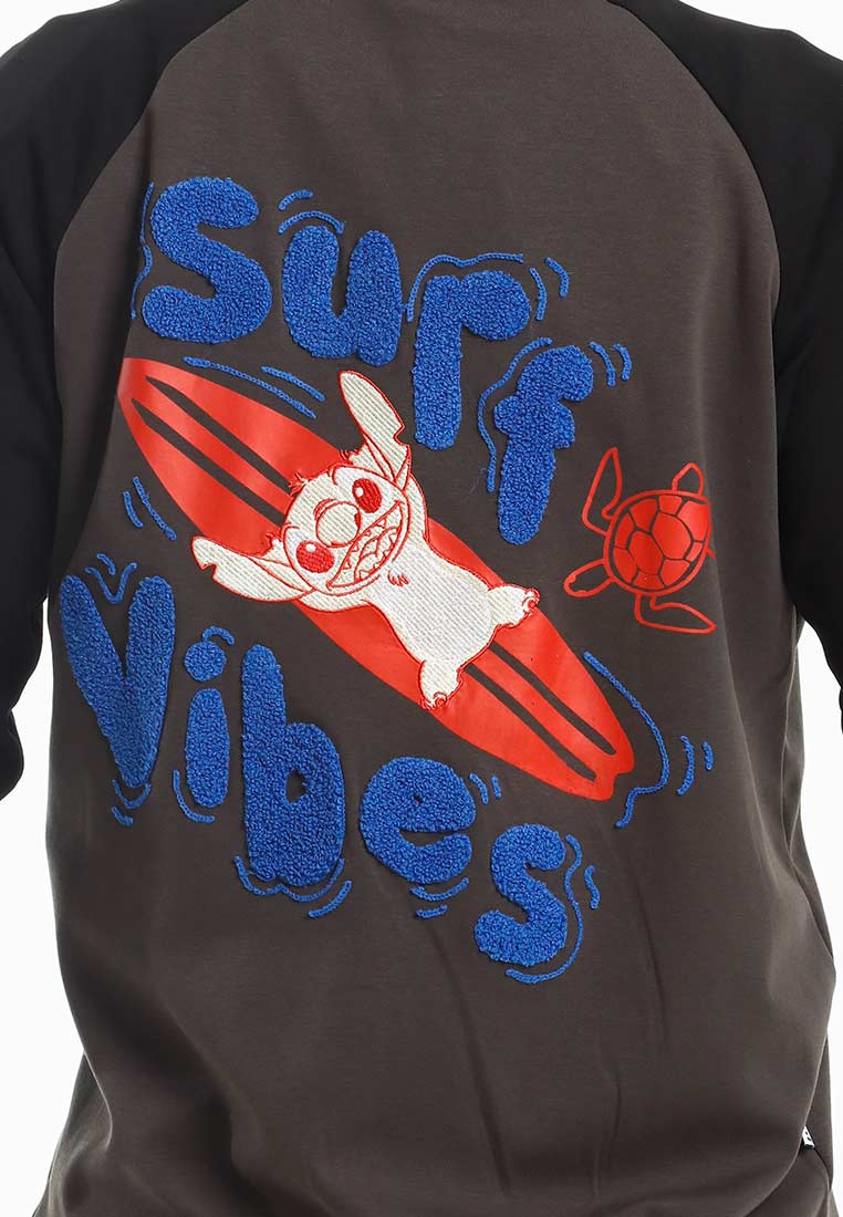 Forest Jacket Lelaki | Forest x Disney Stitch Premium 260gsm Air-Cotton Regular Fit Men Baseball Jacket - FW30008