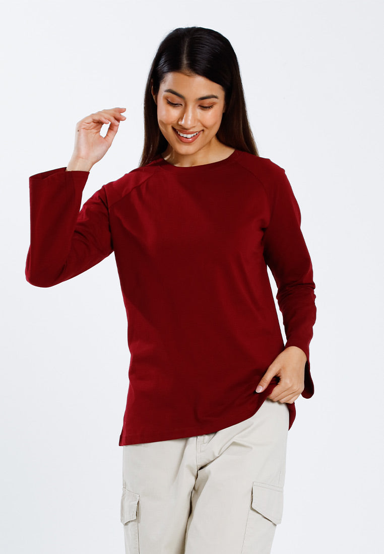 Forest Baju Perempuan | Forest Ladies 100% Cotton Bell Sleeve Round Neck Women Top - 822113