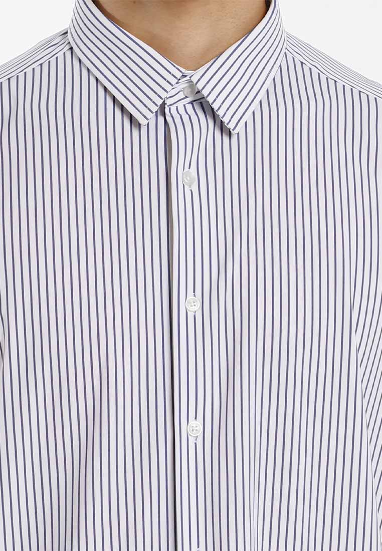 Alain Delon Baju Kemeja Berkolar | Alain Delon Rayon Mixed No Pocket Slim Fit Stripes Collar - 15223025