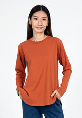 Forest Ladies Premium Soft-Touch Cotton Crew Neck Drape Tshirt Women | Baju T Shirt Perempuan - 822192