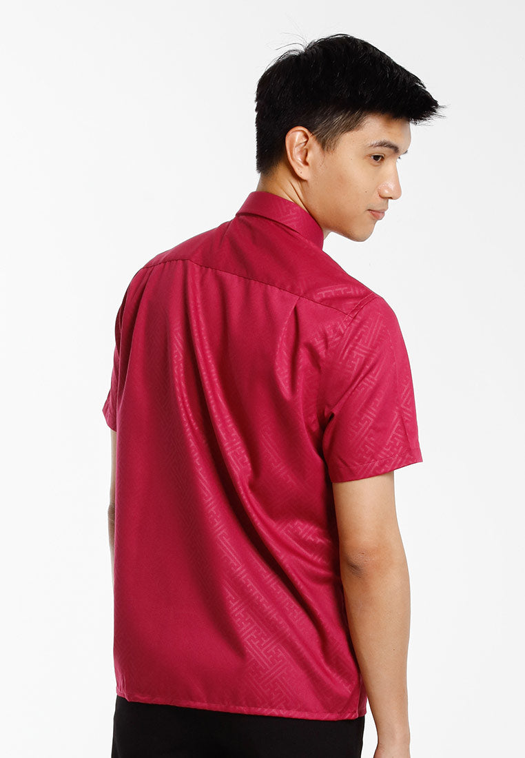 Alain Delon Baju Kolar Lelaki | Alain Delon Cotton Spandex Modern Fit Short Sleeve Collar - 14525013