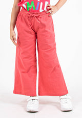 Forest Kids Girls Cotton Linen Drawstring Wide Leg Long Pants | Seluar Panjang Palazzo Budak Perempuan - FK810016