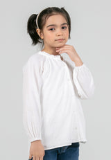 Forest Kids Girls Cotton Jacquard Long Sleeve Blouse with Cotton Lining | Baju Budak Perempuan - FK820082