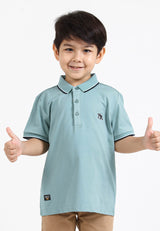 Forest Kids Soft-Touch Silky Cotton Slim Fit Mercerized Look Knitted Polo Tee | Baju T Shirt Budak Lelaki - FK20103