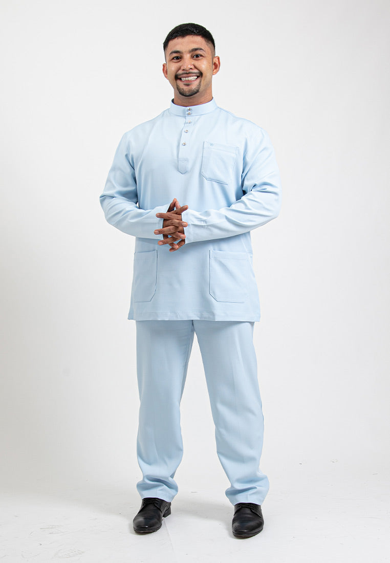 Forest x Hatta Dolmat Baju Melayu Cekak Musang Regular Fit - BM23766 -32LtBlue