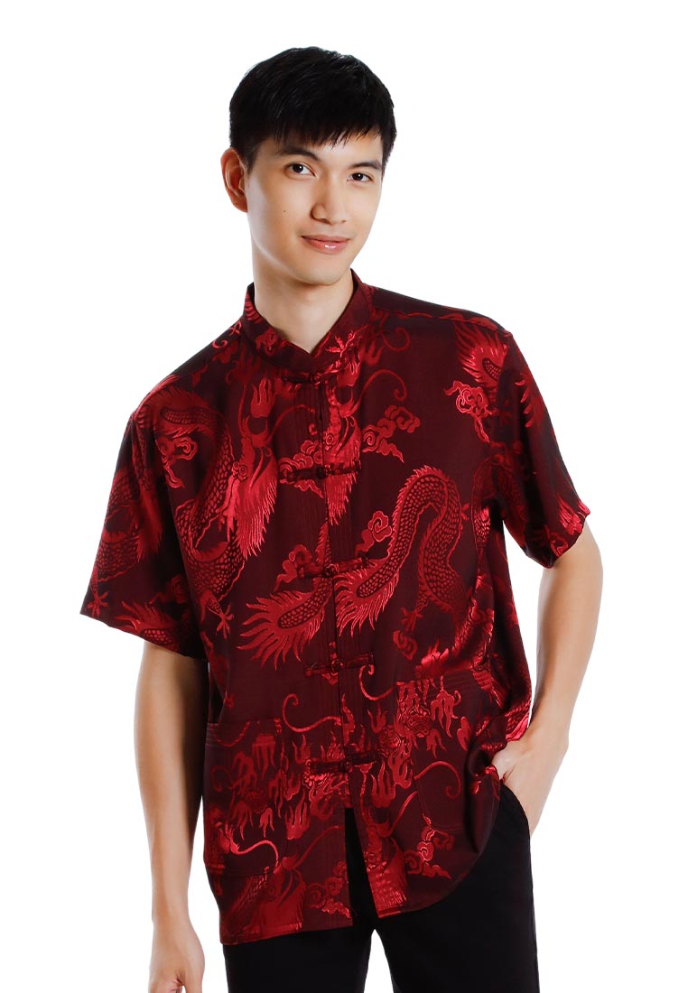 Alain Delon 2025 CNY Men Traditional PV Short Sleeve Shirt Tang Suit | Sam Fu | 唐装 -14525006