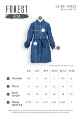 Forest Kids Girls Chambray Denim Shirt Dress Long Sleeve Dress | Baju Budak Perempuan - FK885073