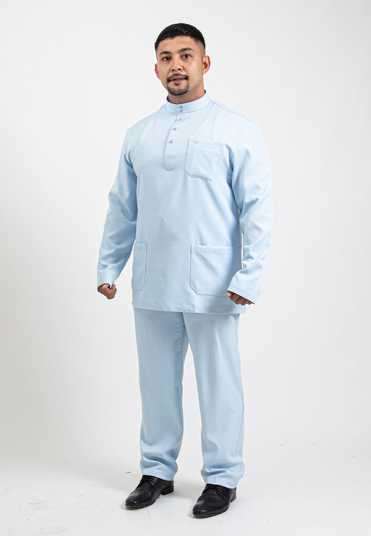 Forest x Hatta Dolmat Baju Melayu Cekak Musang Regular Fit - BM23766 -32LtBlue